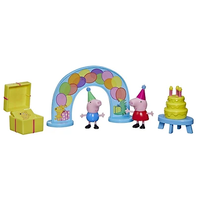 Peppa Pig L'anniversaire de Peppa, coffret de 2 figurines et accessoire - Notre exclusivité