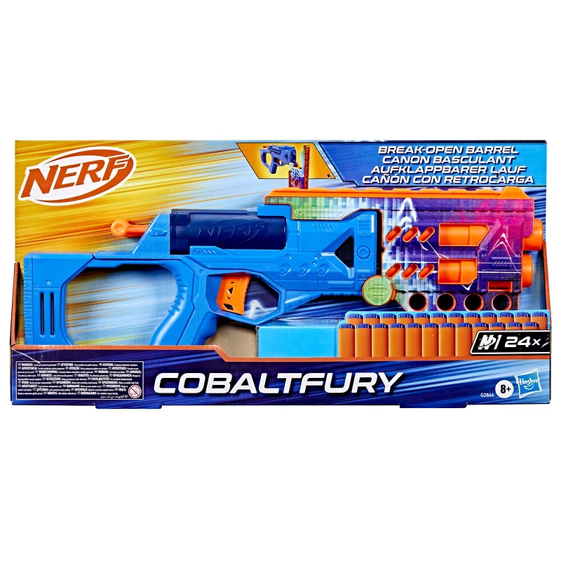 Nerf N Series Cobaltfury, blaster à fléchettes, 24 fléchettes Nerf N Series N1 officielles