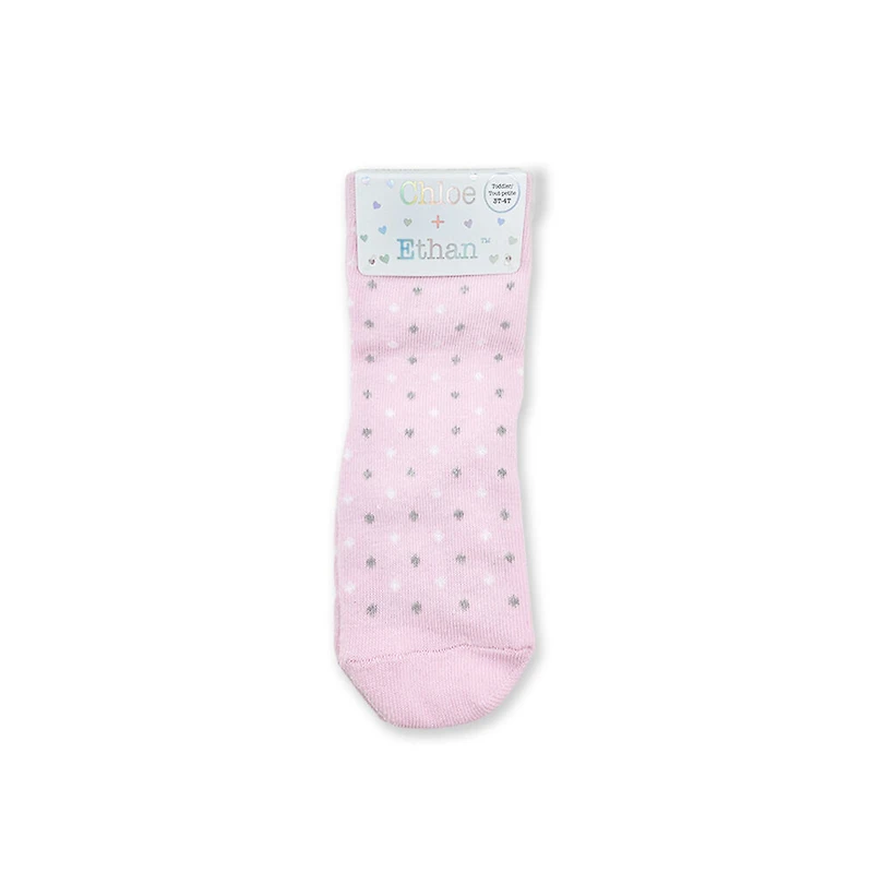 Chloe + Ethan - Toddler Socks, Pink Polka Dots