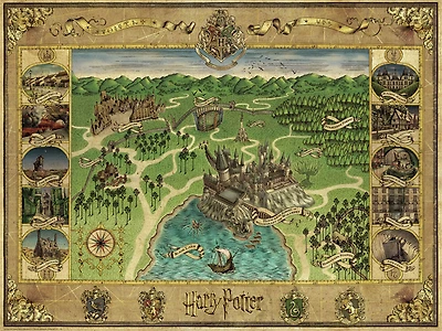 Ravensburger - Carte de Poudlard, 16599, puzzle Harry Potter