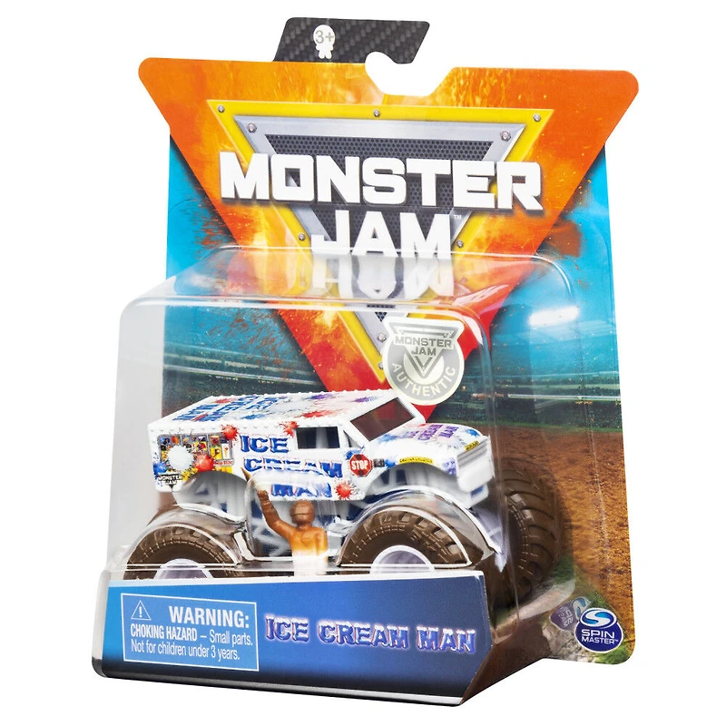 Monster Jam, Monster truck authentique Ice Cream Man en métal moulé à l'échelle 1:64, série Arena Favorites