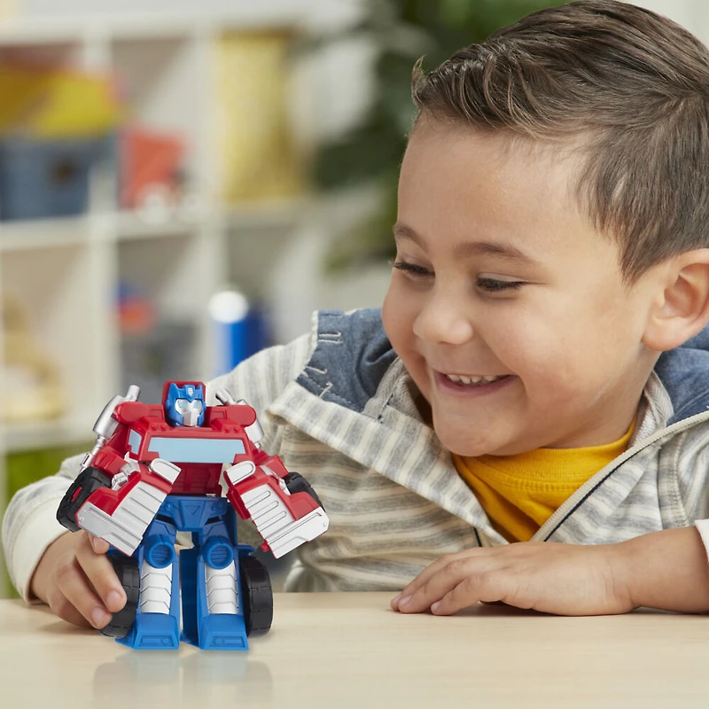 Playskool Heroes Transformers Rescue Bots Academy Optimus Prime Converting Toy, 4.5-Inch Action Figure, Toys for Kids Ages 3 and Up