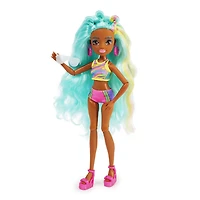 Mermaid High, Poupée sirène Spring Break Oceanna et accessoires avec queue amovible et mèches de cheveux qui changent de couleur