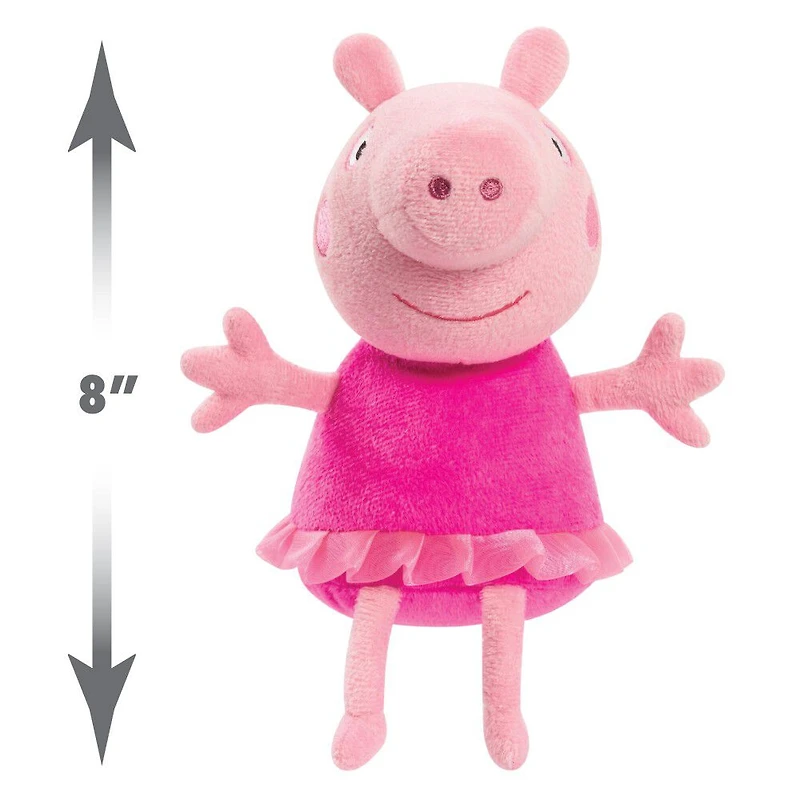 Peluche à Grains Peppa Pig de 20 cm (8 pouces) Ballet Peppa Pig, Petit Animal en Peluche Très Doux A Câliner