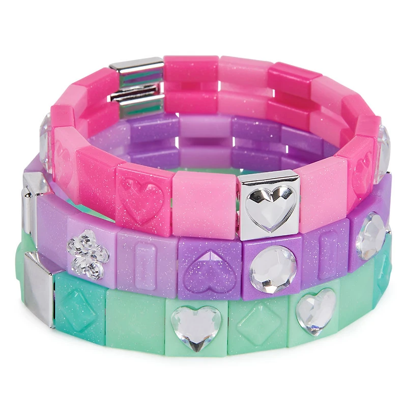 Cool Maker, Extension pour PopStyle Bracelet Maker, Plus de 50 perles à strass, 3 bracelets d'amitié, coffret de fabrication de bracelets, jouets de création artistiques pour filles