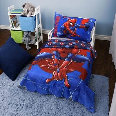 Ensemble de literie 2 Articles Spiderman pour Enfant, comprenant une Couette et une Taie d'Oreiller