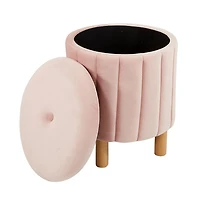 Kvell Pouf De Rangement Rond 15" Rose