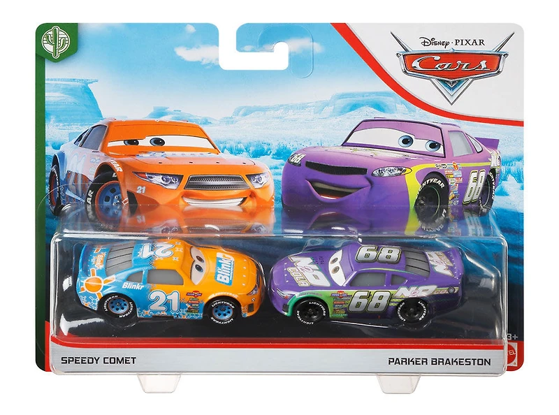 Speedy Comet et Parker Brakeston du film "Les Bagnoles" de Disney/Pixar, coffret de 2, jouet de course pour raconter des histoires