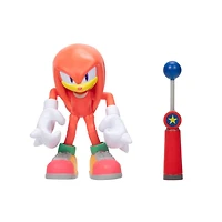 Figurine de 4 pouces Sonic - Knuckles moderne (NEON) avec Point de contrôle bleu comme accessoire