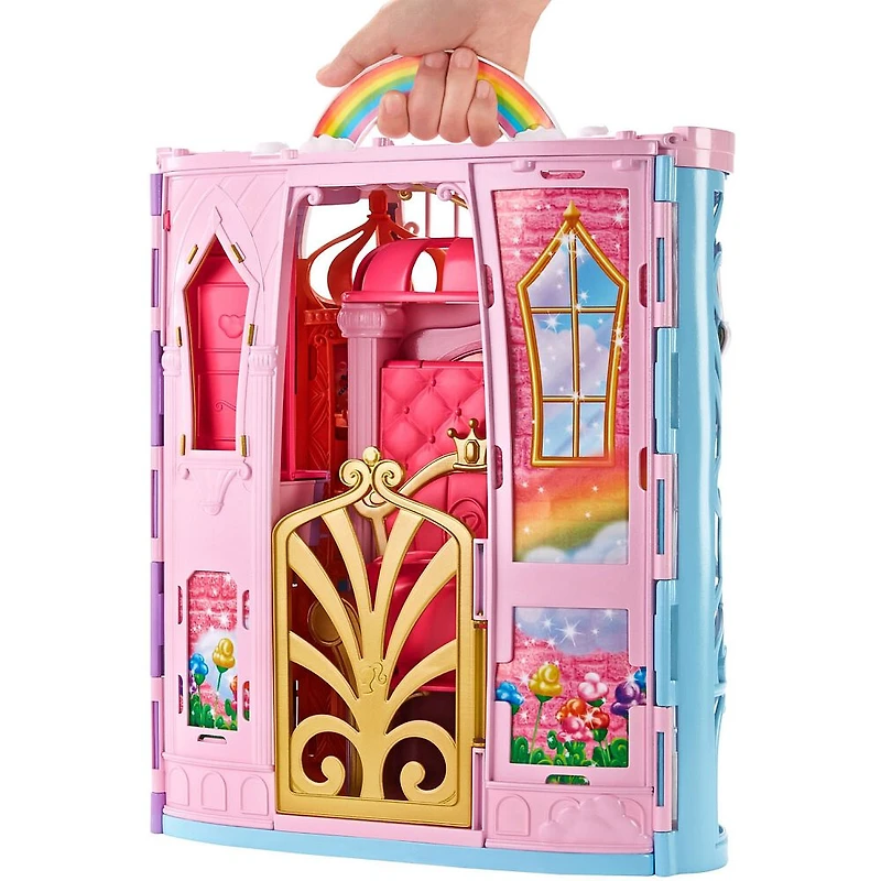 Barbie – Dreamtopia – Château pliable et poupée