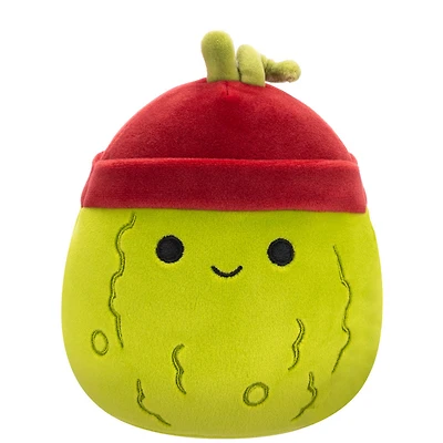 Peluche Squishmallows 5" - Salim le cornichon avec le bonnet rouge