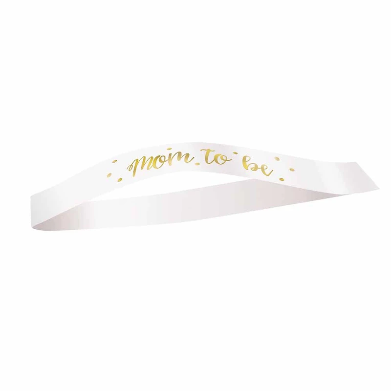 Gold Foil "Mom to Be" Satin Sash - English Edition