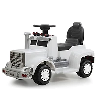 KidsVip 6V Enfants at Tout-Petits Big Rig Monter sur la Voiture de Poussée de Camion Voiture Eléctrique avec Commande à Distance - Blanc - Édition anglaise