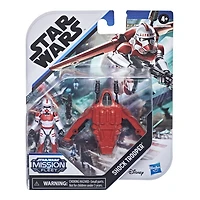 Star Wars Mission Fleet, Shock Trooper Une cité à sécuriser, classe équipement, figurine de 6 cm avec véhicule