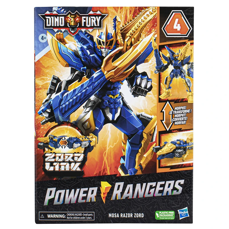 Power Rangers Dino Fury Zord Rasoir Mosa, jouet robot à transformation