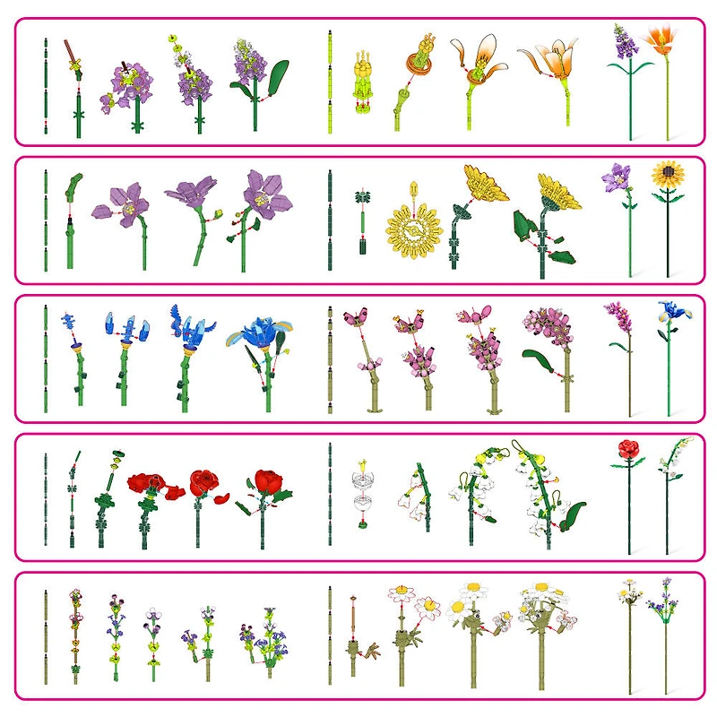 MAX Build More Premium Flowers Building Bricks Collection by ZURU