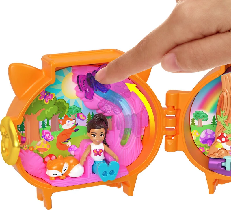 Polly Pocket Connexions Animales Coffret de jeu et poupées Renard