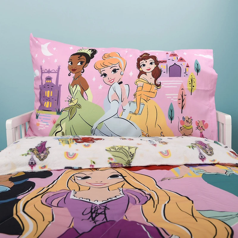 Ensemble de literie 2 Articles Princesses pour Enfant, comprenant une Couette et une Taie d'Oreiller