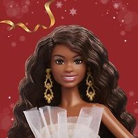 Barbie-Poupée Barbie Joyeux Noël 2025-avec robe argent et or