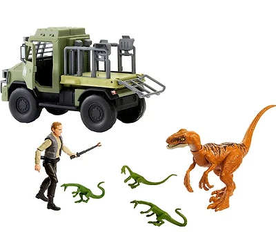 Jurassic World Legacy Collection The Lost World: Jurassic Park Action Figure, Vehicle & 4 Dinos Set, 3.75-in Scale
