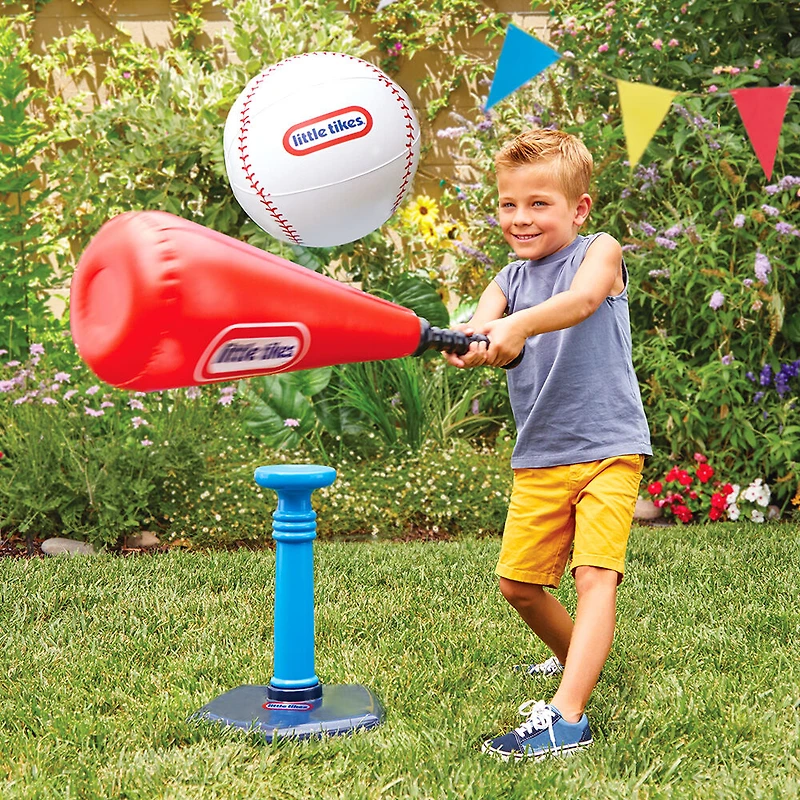 Jeu de T ball Little TikesMD Totally Huge SportsMC avec grosse balle gonflable de base-ball, gros bâton gonflable de base-ball et tee en plastique