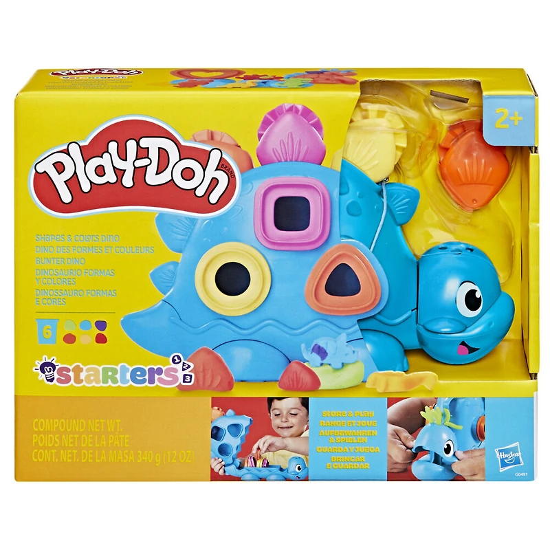 Play-Doh Starters Dino des formes et couleurs, jouet de pâte à modeler