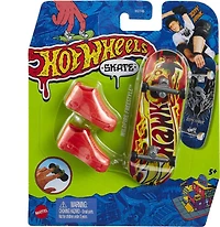 Hot Wheels Skate Coffret Fingerboard et Chaussures Assortiment coffrets conçus en collaboration avec Tony Hawk, 1 fingerboard et 1 paire de chaussures de skate pour doigts amovibles