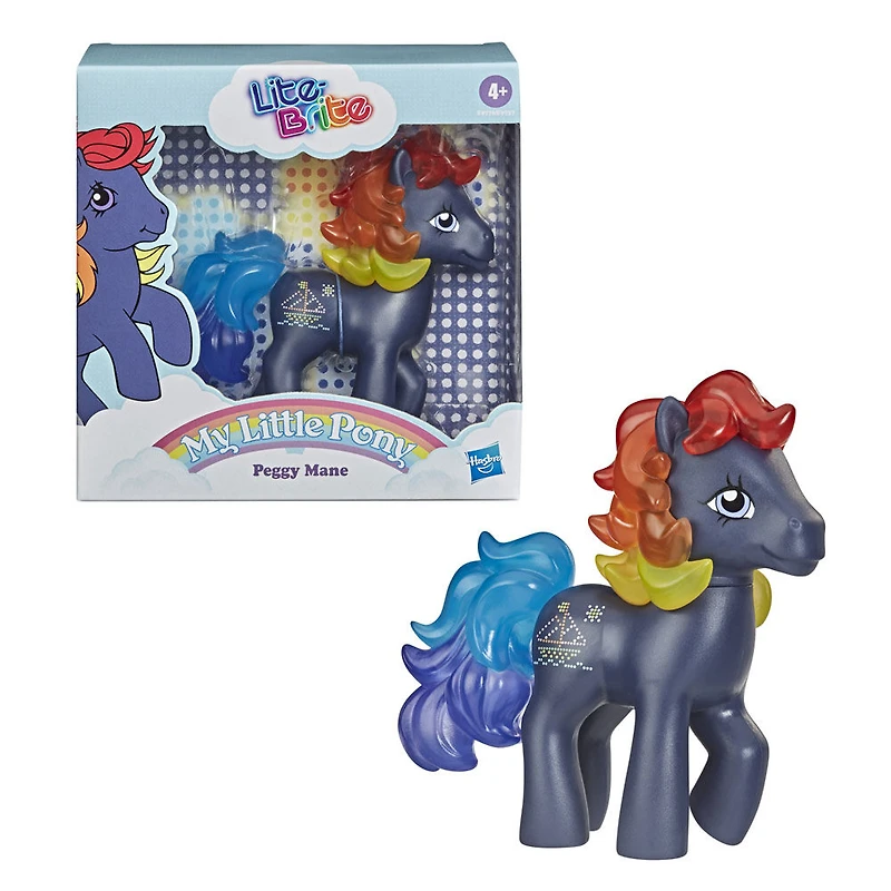 My Little Pony, Combo Lite-Brite et Peggy Mane, style rétro, figurine My Little Pony inspirée des années 80 à collectionner - Notre exclusivité