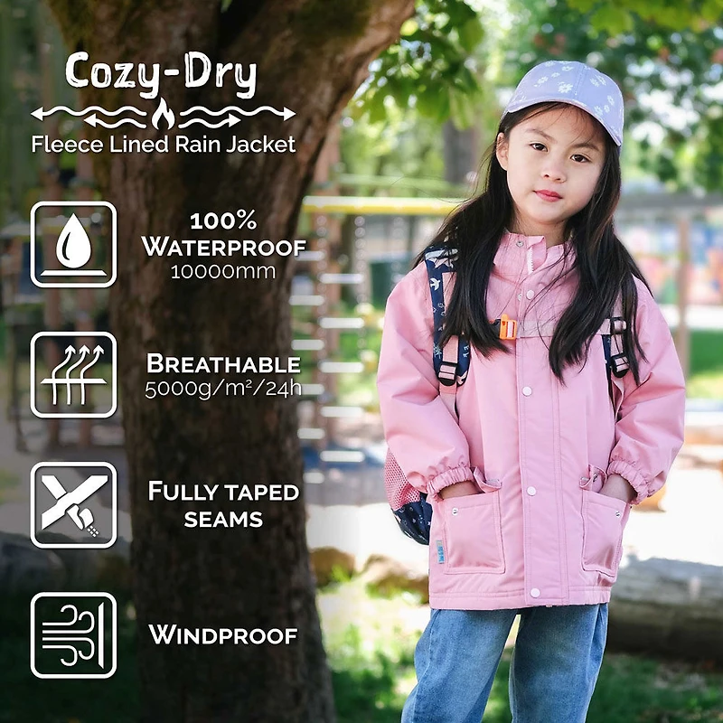 Kids Fleece Lined Rain Jackets | White Tulip