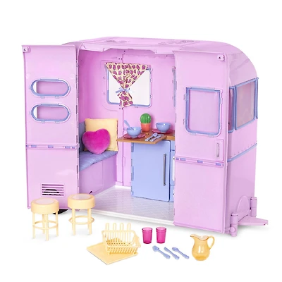 Our Generation, R.V. Seeing You Camper Trailer Playset for 18-inch Dolls