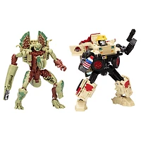 Transformers Collaborative Jurassic Park x Transformers, figurines Dilophocon et Autobot JP12