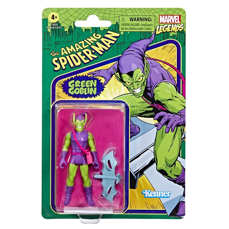 Hasbro Marvel Legends Series 3.75-inch Retro 375 Collection Green Goblin Action Figure Toy, 2 Accessories