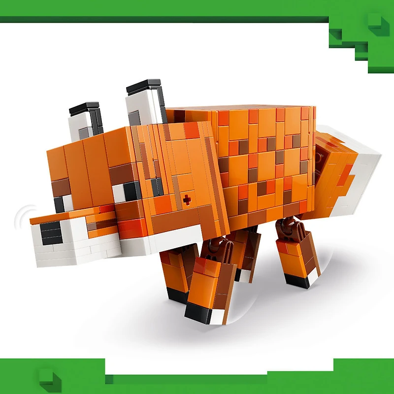 LEGO Minecraft Le Renard, Ensemble de Construction de Décoration de Jeu Vidéo, Jouet de Figurine d'Animal, Cadeau de Décoration de Jeu 21588