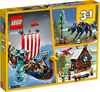 LEGO Creator 3-en-1 Le bateau viking et le serpent de Midgard 31132 Ensemble de construction (1 192 pièces)
