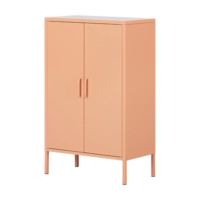 Crea Meuble de rangement avec 2 portes en métal Orange
