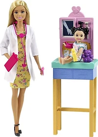 Barbie Pediatrician Playset, Blonde Doll (12-in/30.40-cm)