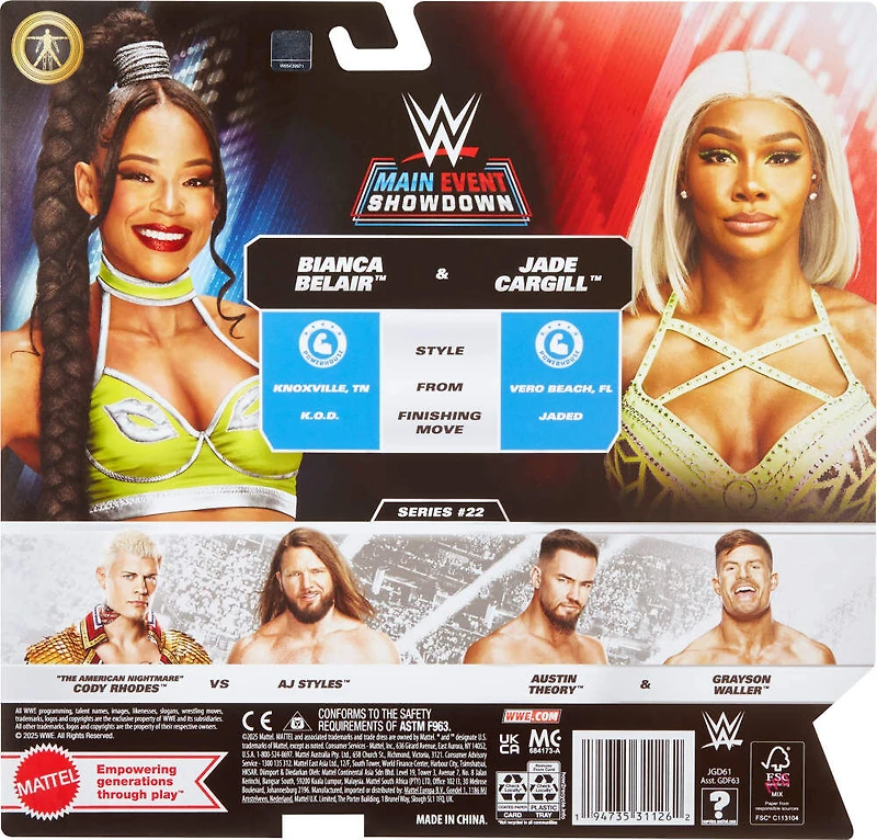 WWE-Coffret Main Event Showdown-Figurines Jade Cargrill & Bianca Belair