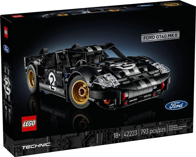 LEGO Technic La Voiture de Course Ford GT40 MKII 1966 pour Adultes, Modèle de Voiture Classique, Ensemble de Construction pour Adultes de 18 Ans et Plus 42223