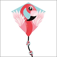 Cerf-volant diamant - flamant rose