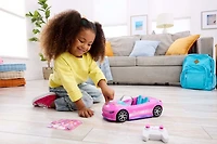 Hot Wheels RC Barbie Convertible, Battery Powered Remote Control Toy Car, Fits 2 Barbie Dolls