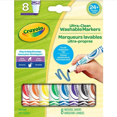 Crayola Ultra-Clean Washable Gumball Tip Markers, 8 Count