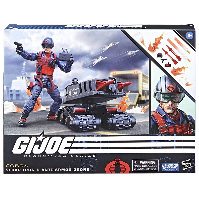 G.I. Joe Classified Series Scrap-Iron and Anti-Armor Drone, Collectible G.I. Joe Action Figures, 74, 6 Inch Action Figures