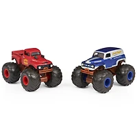 Monster Jam, Coffret de 2 monster trucks officiels en métal moulé Grave Digger vs Grave Digger The Legend qui changent de couleur, échelle 1:64