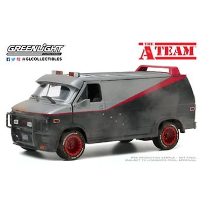 1:24 The A-Team (série télévisée 1983-87) - 1983 GMC Vandura (version vieillie avec trous de balle) - Édition anglaise - les motifs peuvent varier
