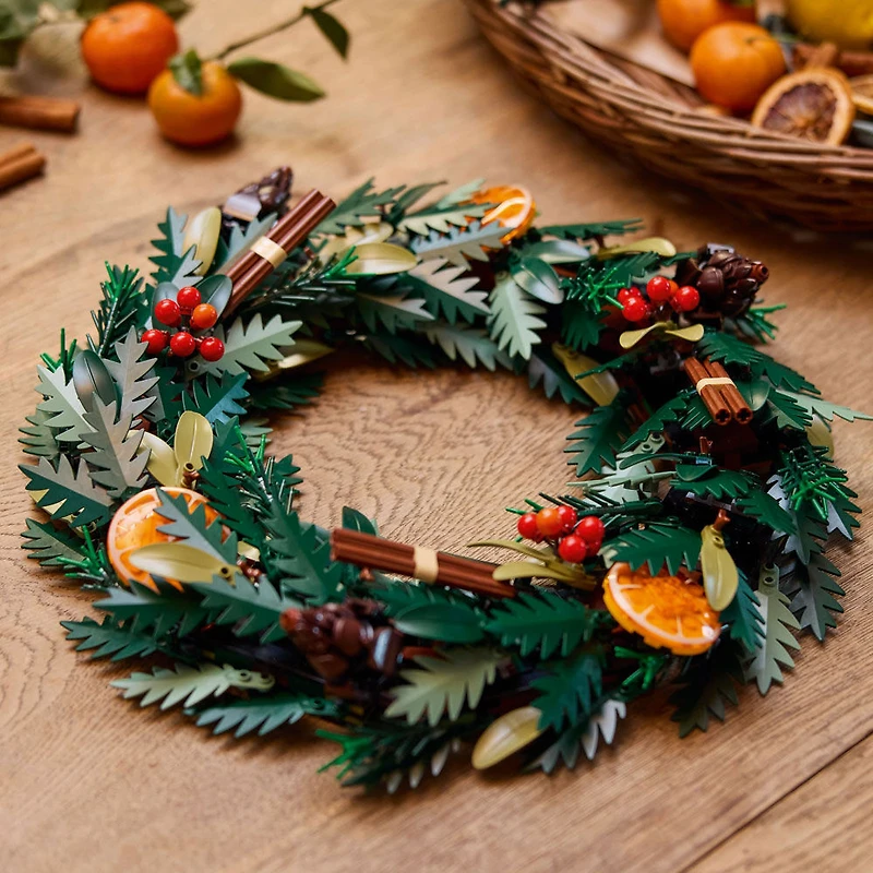 LEGO Icons Wreath-Making Kit, Holiday Garland, Centerpiece Table Decoration, Holiday Home Décor, 10340