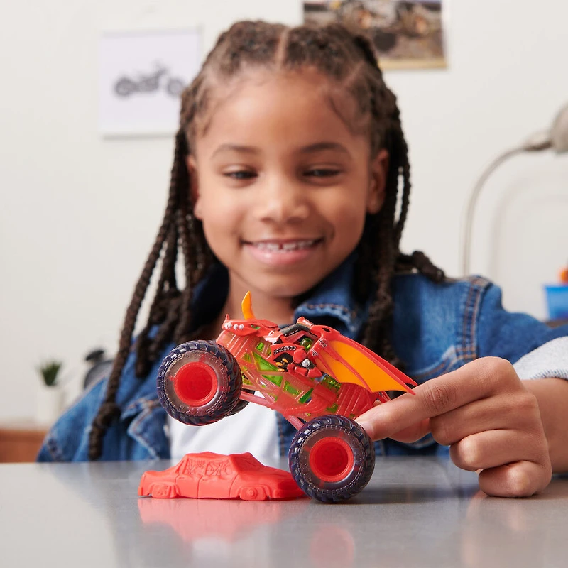 Monster Jam, Monster truck Bakugan Dragonoid officiel, véhicule en métal moulé, échelle 1:64