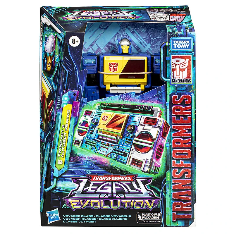 Transformers Generations Legacy Evolution, figurines Twincast et Autobot Rewind classe Voyageur de 17, 5 cm