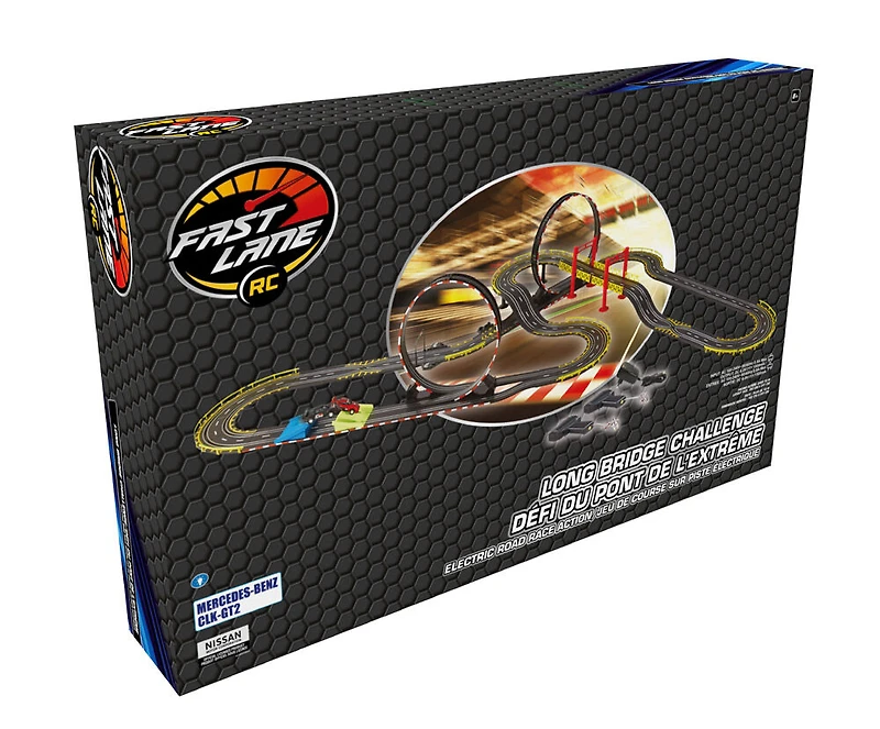 Fast Lane RC – Nissan + Mercedes Benz – Défi du pont de l'extrême – Rouge/Noir