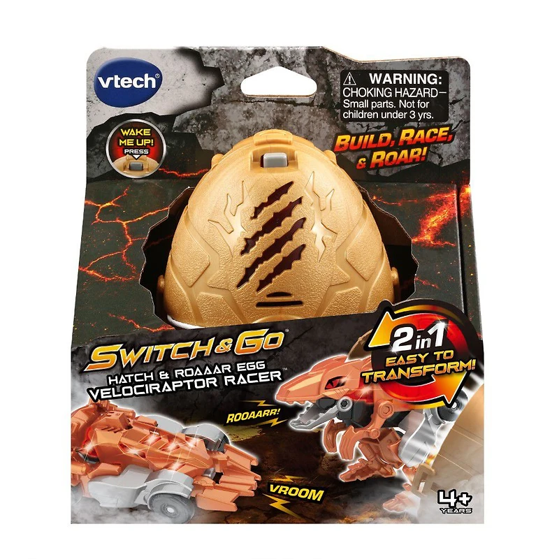 VTech Switch and Go Hatch and Roaaar Egg Velociraptor Racer - English Edition