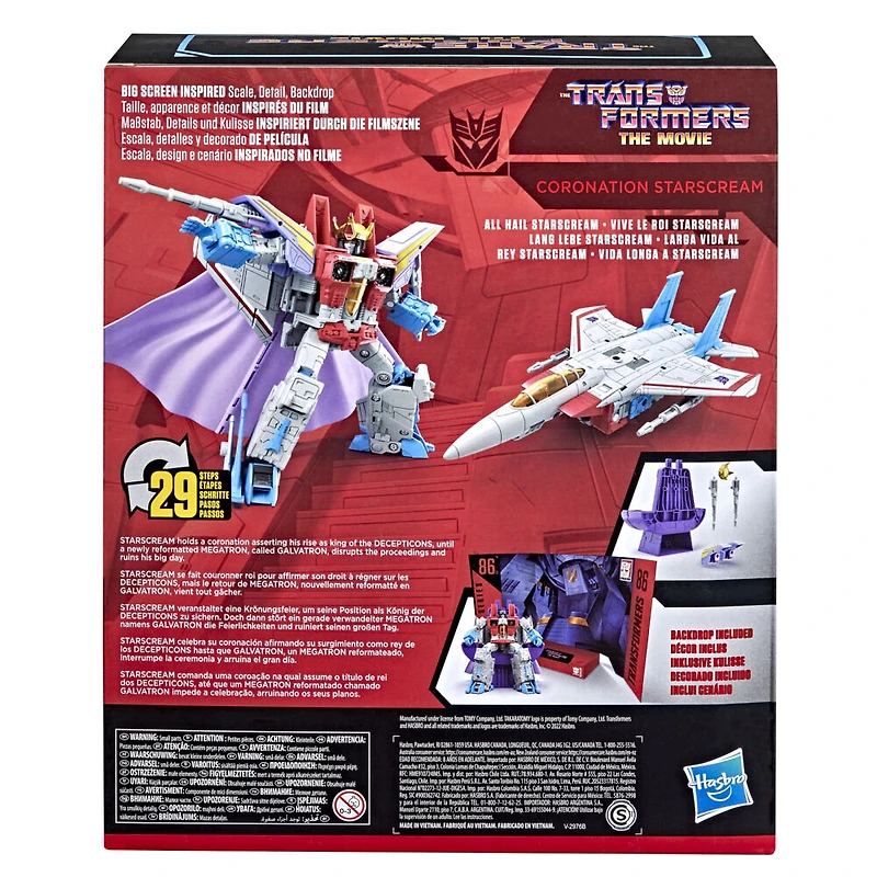 Transformers Studio Series 86-12, figurine Coronation Starscream 1986 de 21,5 cm, classe Leader